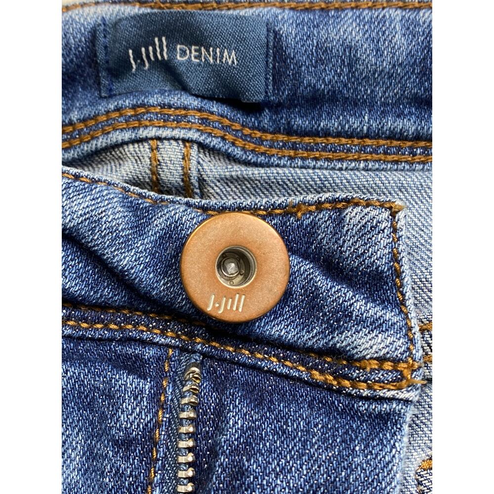 J. Jill Authentic Fit Slim Ankle Patchwork Jeans Womens Sz 14 Boho Closet Staple - Picture 6 of 10